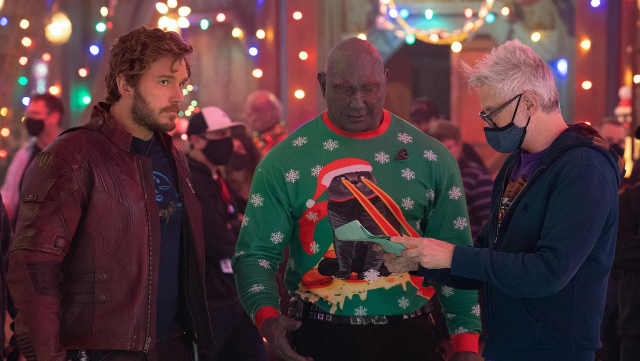 The Guardians Of The Galaxy Holiday Special : Bild Chris Pratt, Dave Bautista, James Gunn